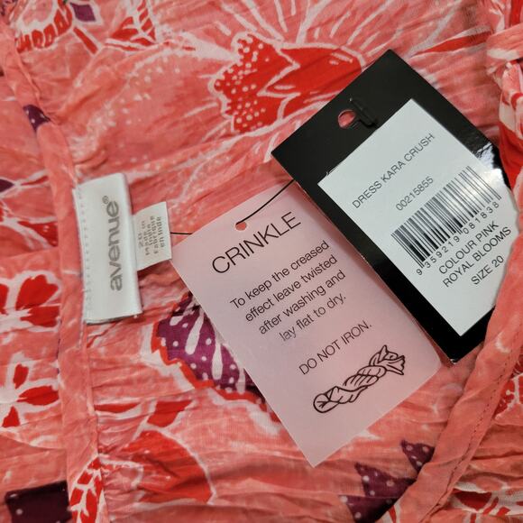 AVENUE Kara Crush Midi Dress Pink Royal Blooms NWT Plus Size 20W - Picture 10 of 11